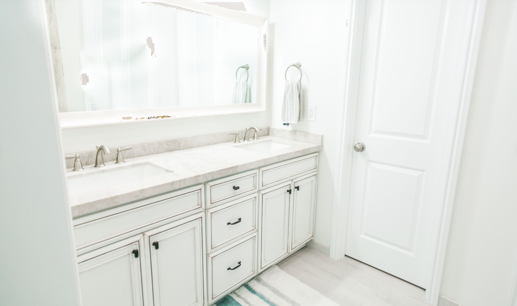 Master bathroom with double sink vanity